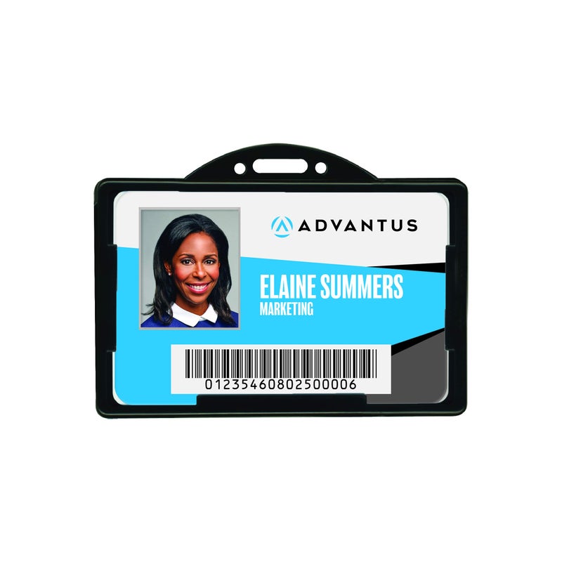Advantus 75656 Horizontal ID Card Holders, 3 3/8 x 2 1/8, Black, 25 per Pack - Image 2